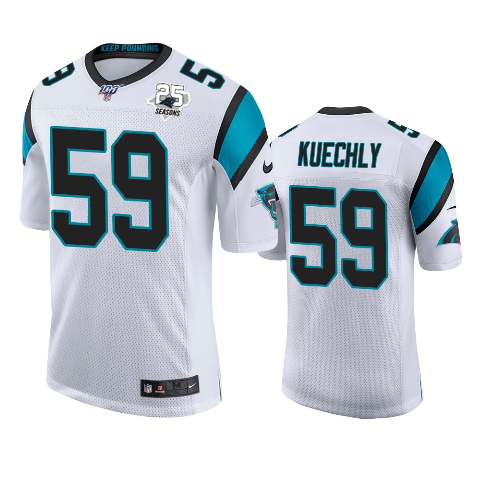 Carolina Panthers Luke Kuechly White 25th Season Vapor Limited Jersey