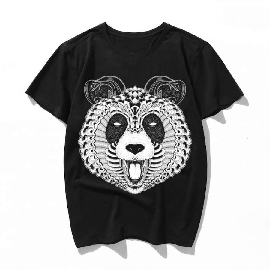 panda Women Print T Shirts Summer Men Short Sleeve Male Tops Ladies Casual Streetwear Harajuku Tumblr Kawaii Cartoon Tee Shirt Femme