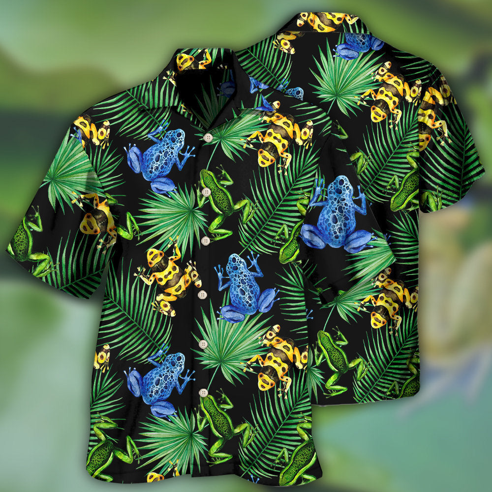 Frog Tropical Leaf Hawaii Shirt Ha1260