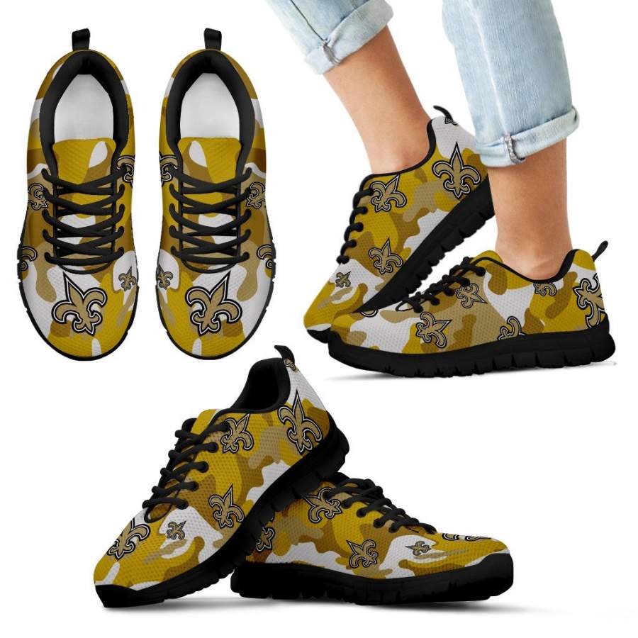 New Orleans Saints Cotton Camouflage Fabric Military Solider Style Sneakers