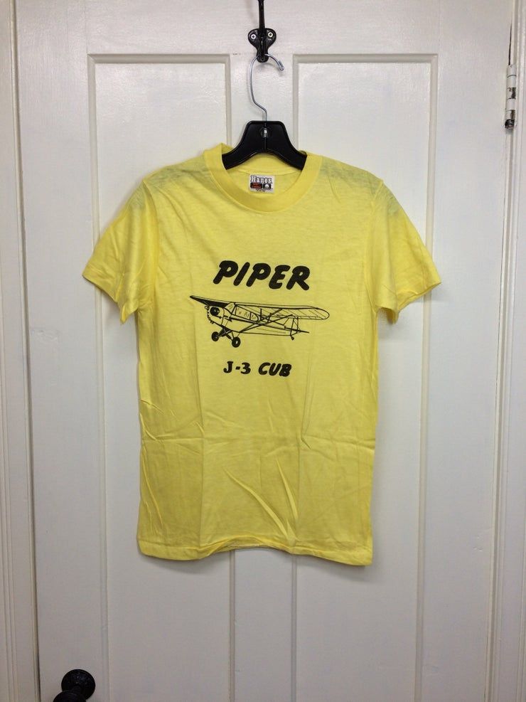 Deadstock 1980S Piper J 3 Cub Vintage Airplane Shirt