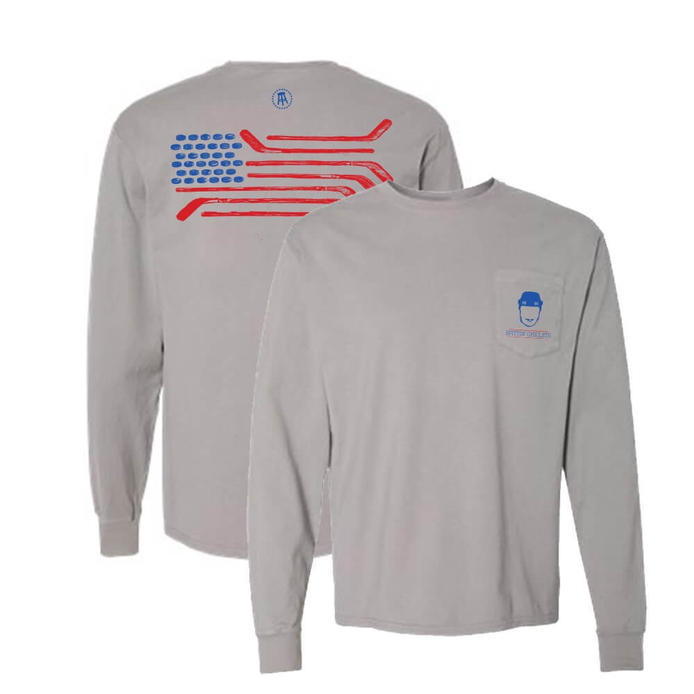 Spittin Chiclets Flag Long Sleeve Pocket T-Shirt