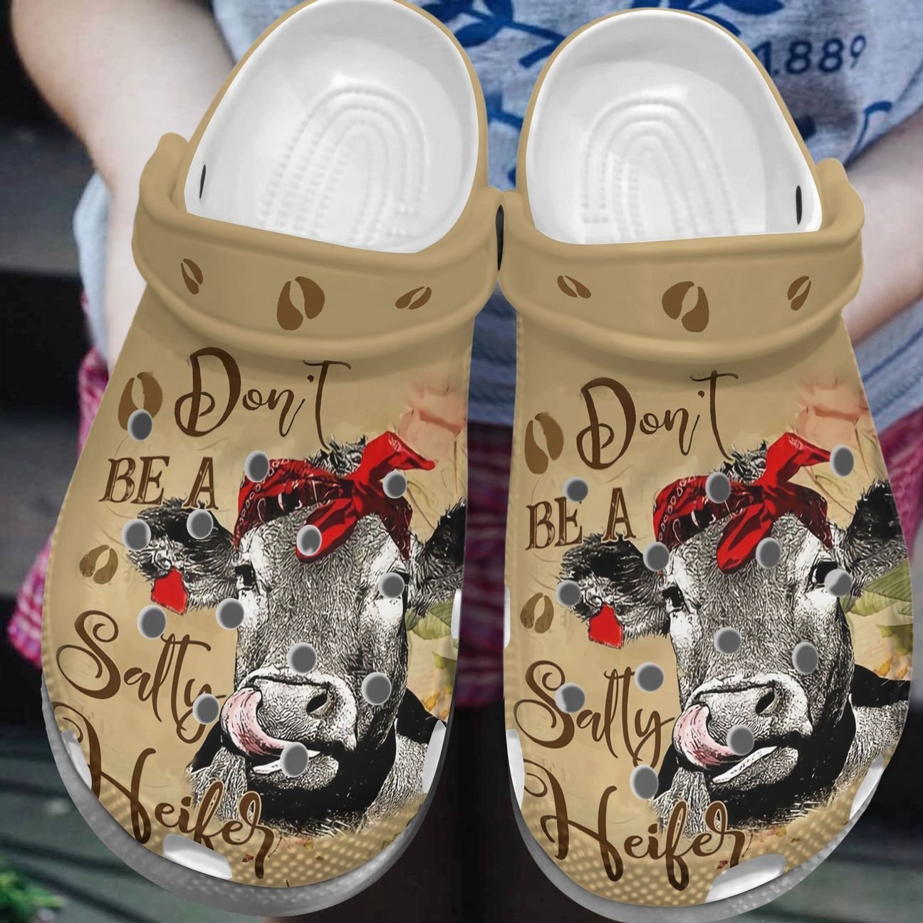 Cow Personalized Clog, Custom Name, Text, Color, Number Fashion Style For Women, Men, Kid, Print 3D Don’T Be Salty Heifer