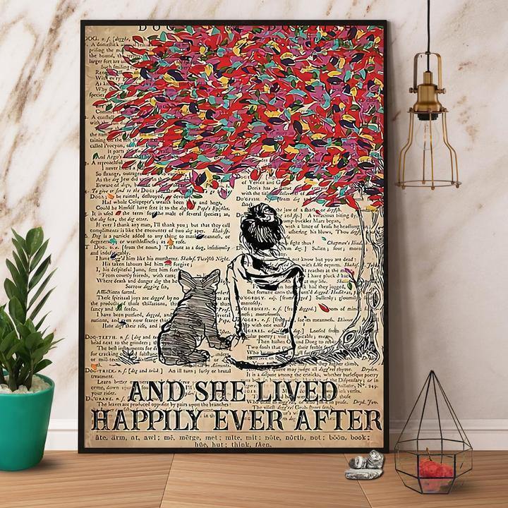 Boston Terrier Dog And She Lived Happily Ever After Gift Family Lovers Gift For Family Home Decor Matte Canvas Canvas Prints