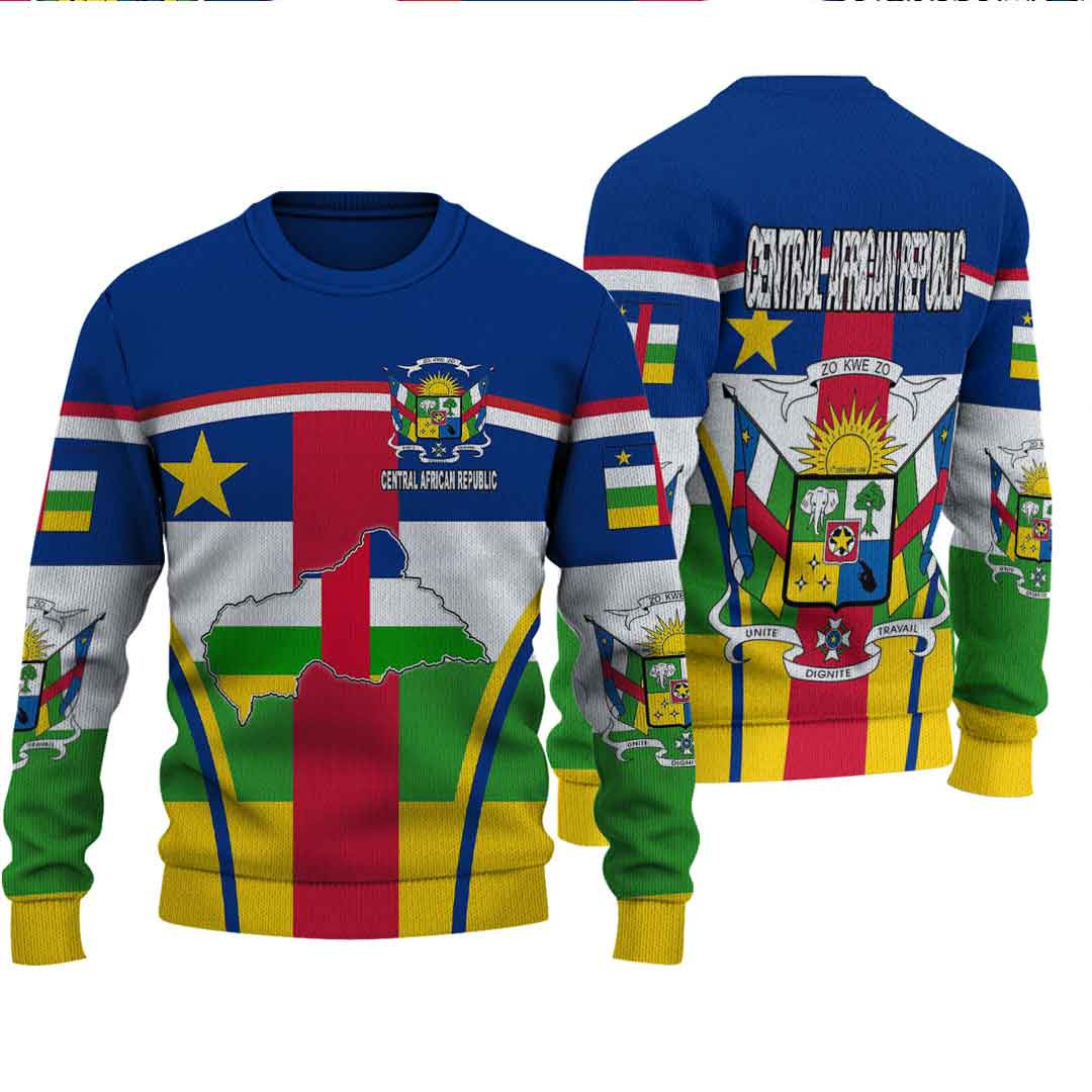 Africa Zone Clothing – Central African Republic Active Flag Knitted Sweater A35