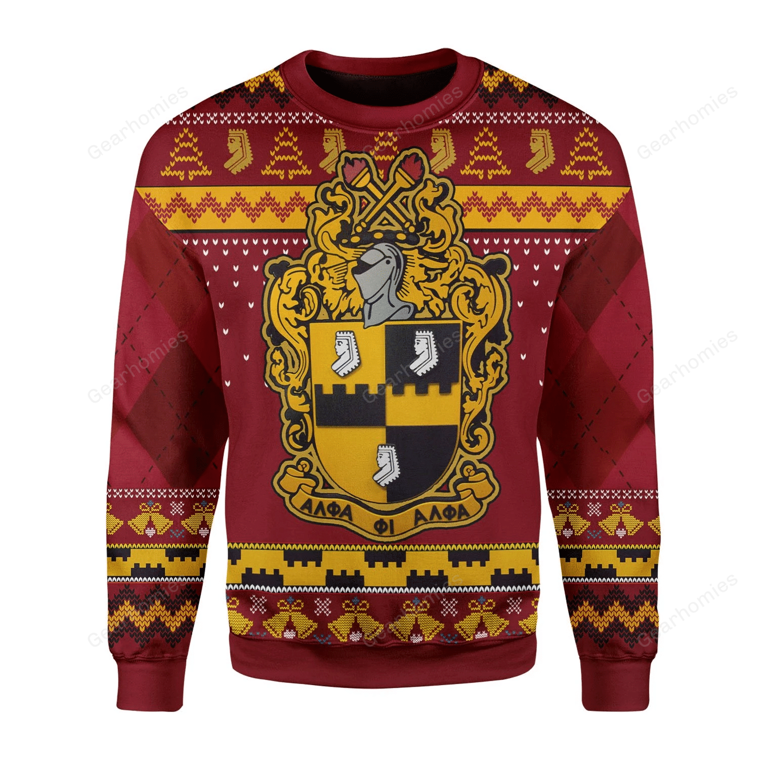 Merry Christmas Gearhomies Unisex Christmas Sweater Alpha Phi Alpha 3D Apparel