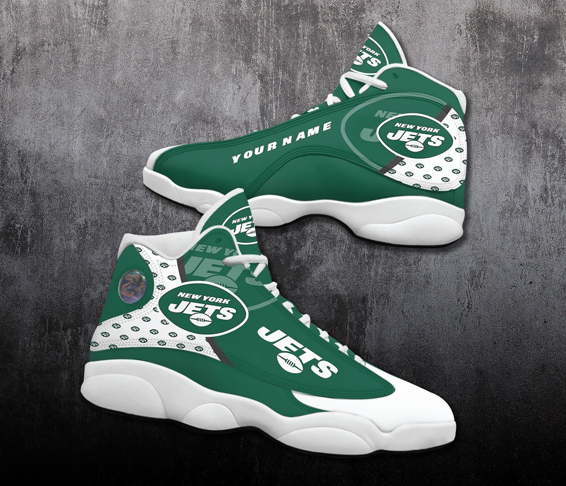 New York Jets Air Jordan 13 Custom Name Personalized Shoes