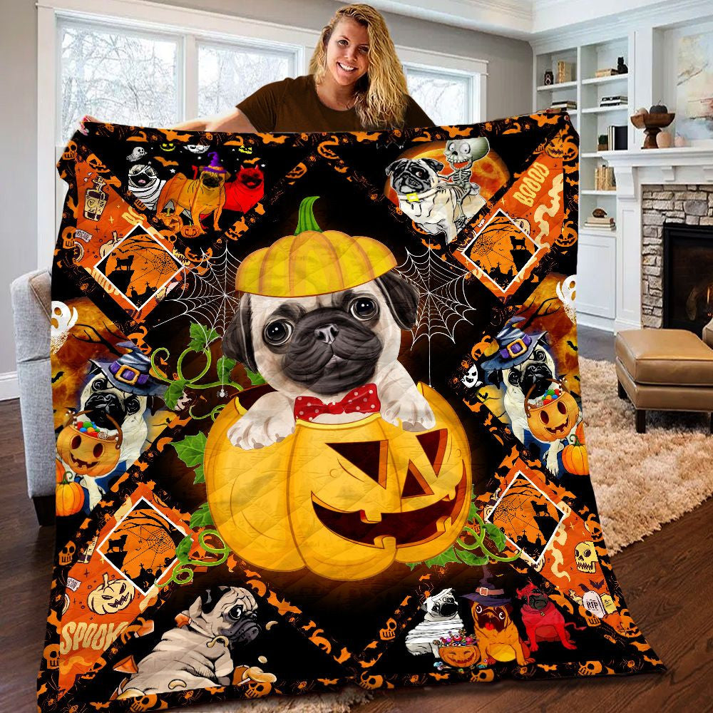 Halloween Pug Pumpkin Wg1508018 Quilt Blanket