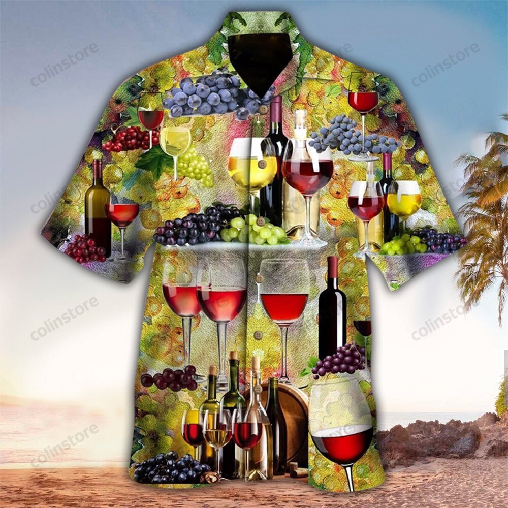 Wine Aloha Hawaii Shirt For Lovers Ha93619