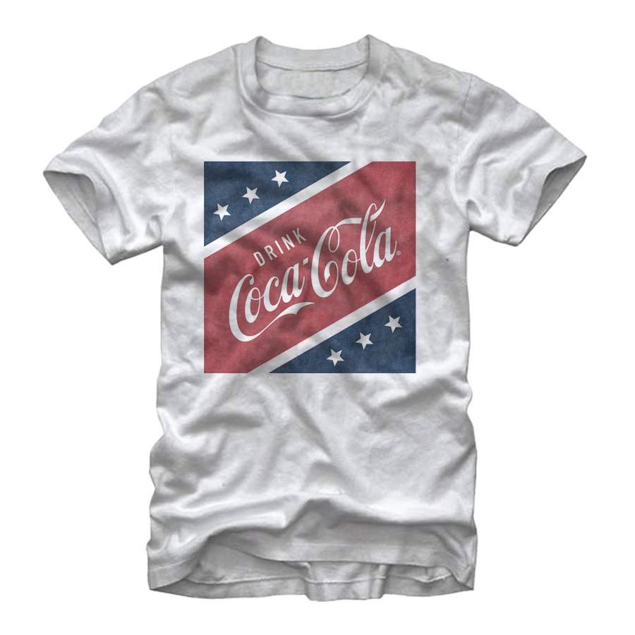 Coca Cola Men’s USA Square  T Shirt White S