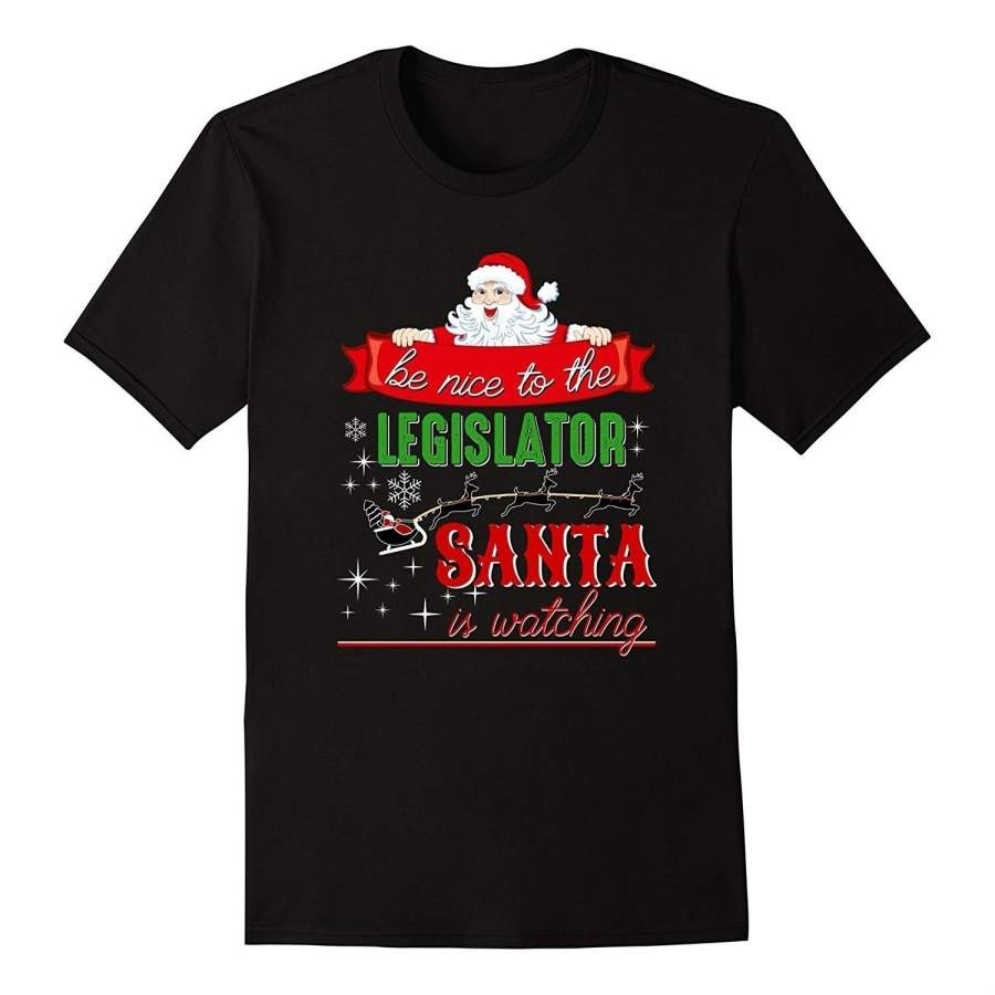 Be Nice To The Legislator Santa Is Watching T-shirtnew fashion  mens punk t shirt style  , Men’s cool Shirts, Men’sfunny tee cute cartoon,