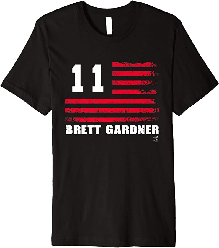 Brett Gardner Vintage Flag Gameday Premium T-Shirt