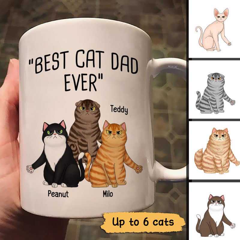 Best Cat Dad Ever Sassy Cats Personalized Mug