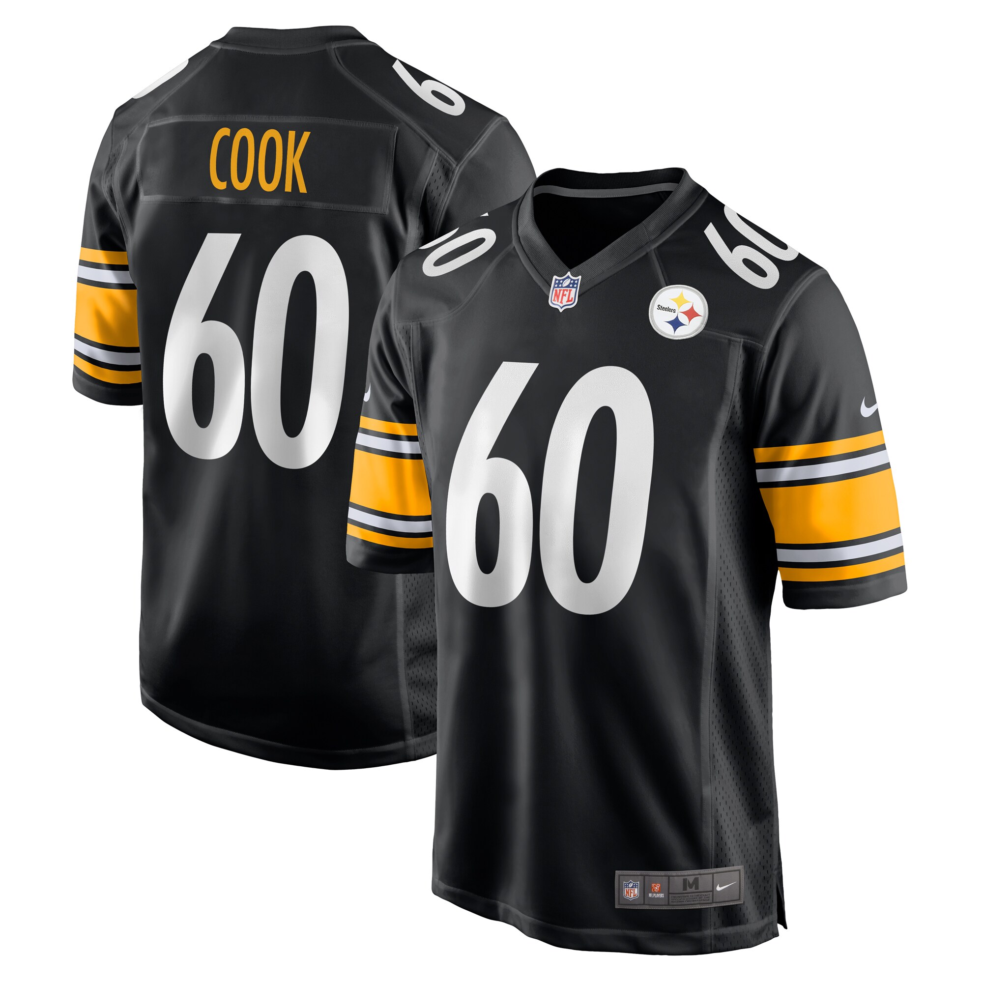 Dylan Cook Pittsburgh Steelers Game Jersey – Black