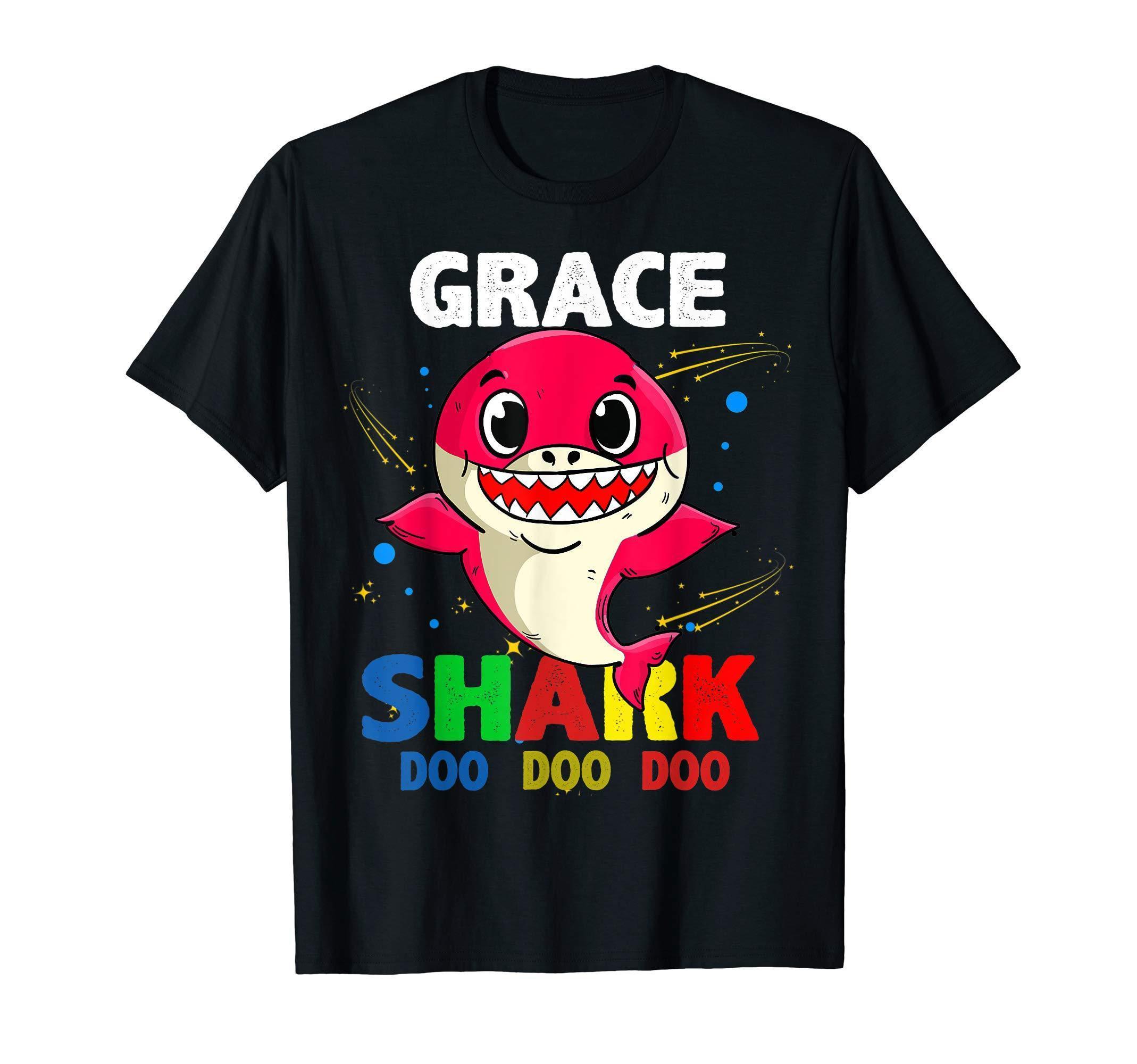 Custom Name Grace Shark Doo Doo Doo Shark Funny T Shirt