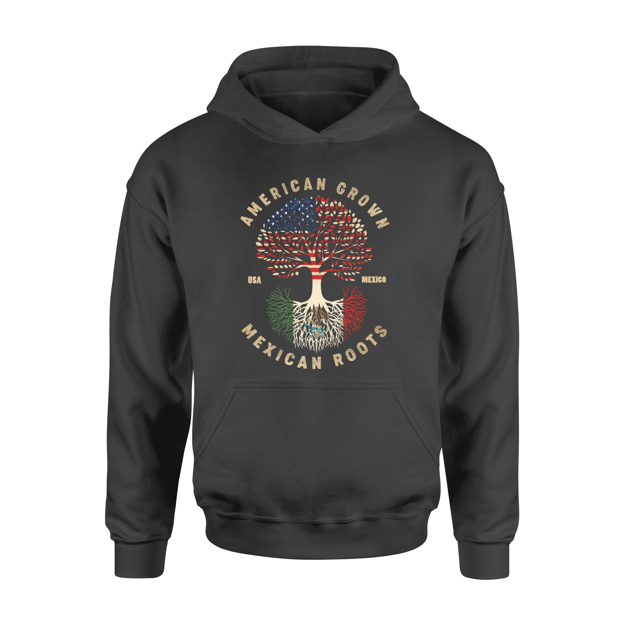 American Grown With American Roots Flag Tree Of Life Gift For Proud Mexican – Standard Hoodie