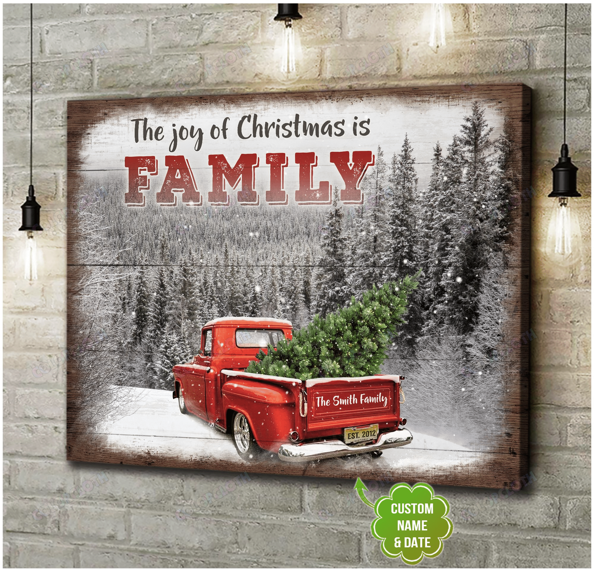 Custom Canvas Prints Family Personalized Christmas Gifts The Joy Of Christmas Is Family Wall Art Decor Ty209003