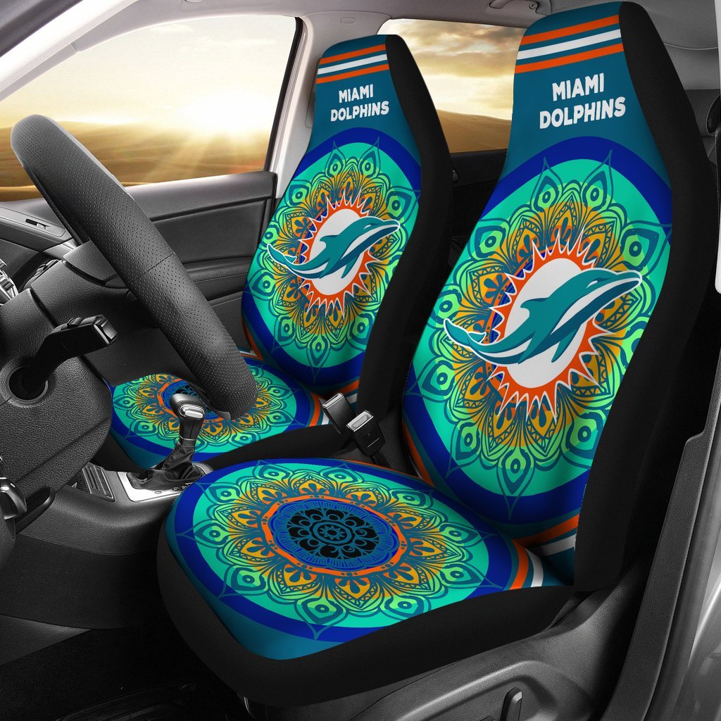 Magical And Vibrant Miami Dolphins Car Seat Covers