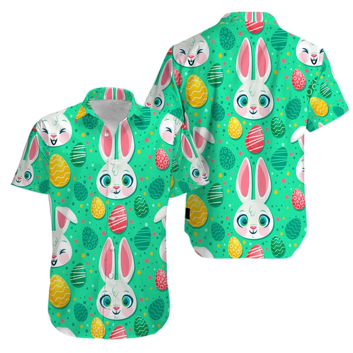 Bunny Green Egg Happy Easter Day Hawaiian Aloha Shirts Hawaiian Shirt For Men, Hawaiian Shirt For Women, Aloha Shirt