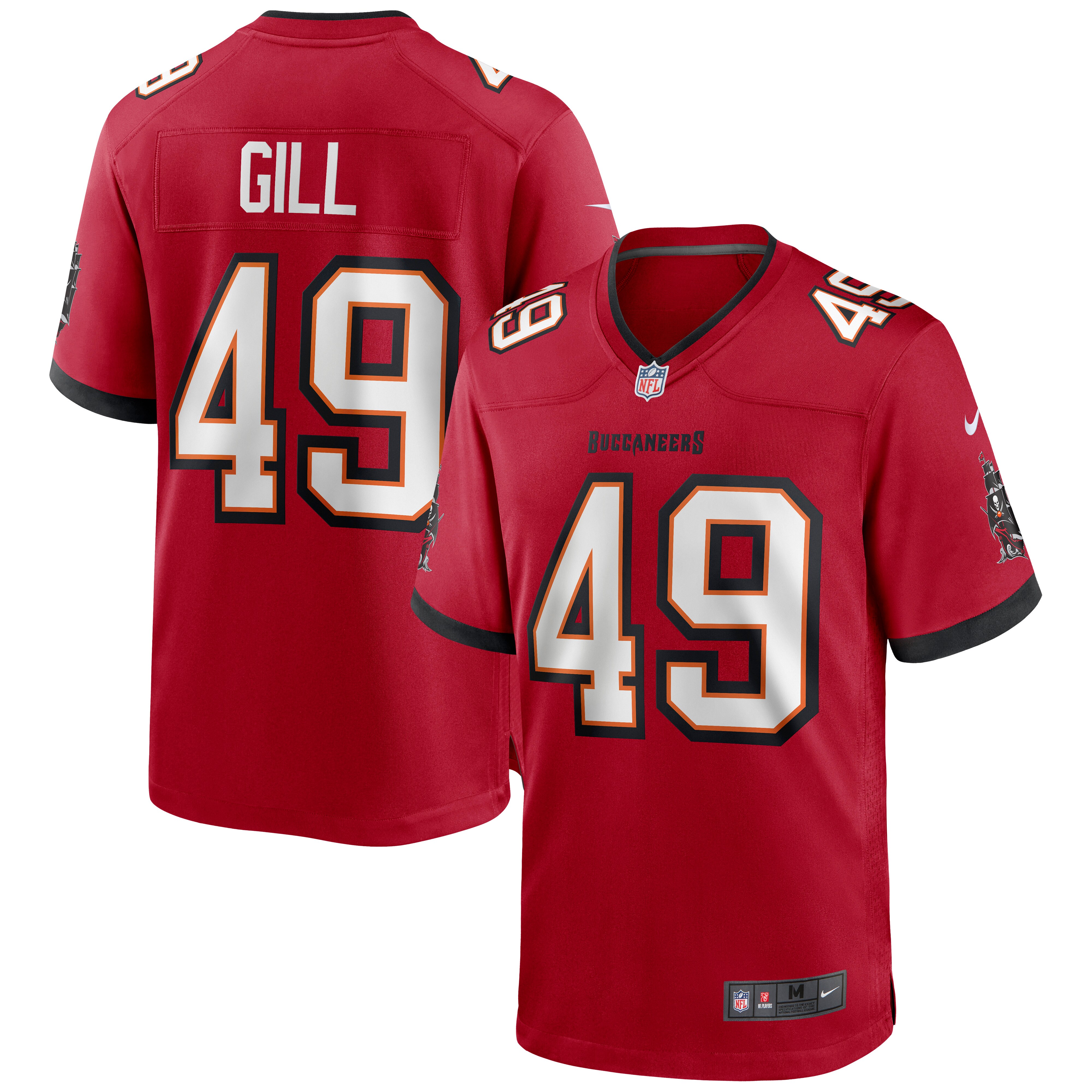 Cam Gill Tampa Bay Buccaneers Game Jersey – Red