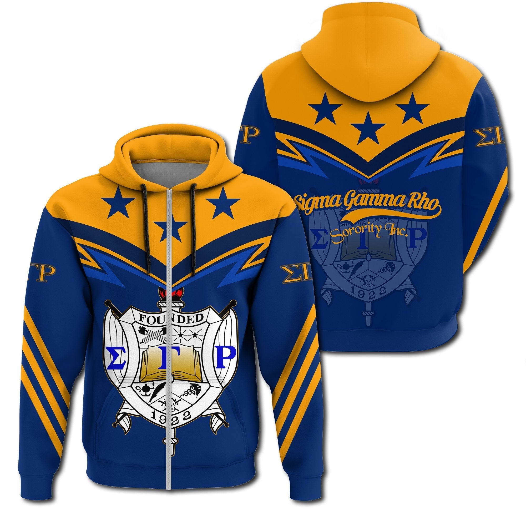 Sorority Hoodie – Original Sigma Gamma Rho Poodle Zipper Hoodie – Zig Zag Style