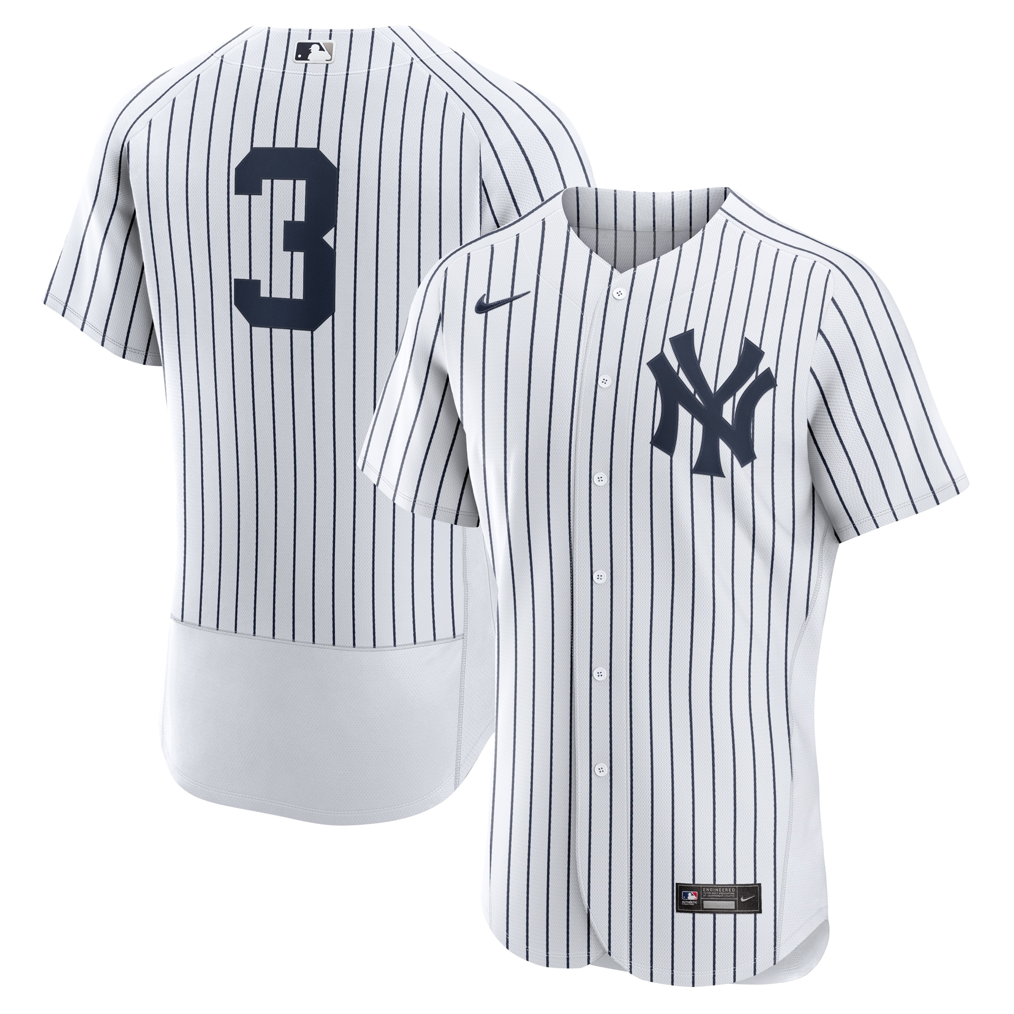 Men’s New York Yankees Babe Ruth White Home Authentic Retired Player Jersey