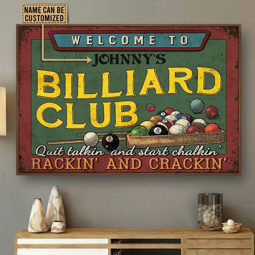 Aeticon Gifts Personalized Billiard Club Welcome Quit Talkin Canvas Mom Dad Gift Home Decor