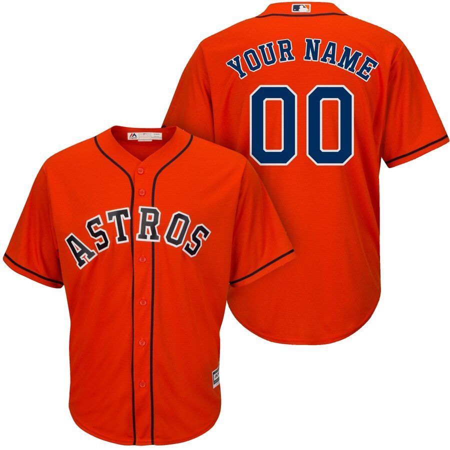 Houston Astros Majestic Cool Base Custom Jersey Orange 2019