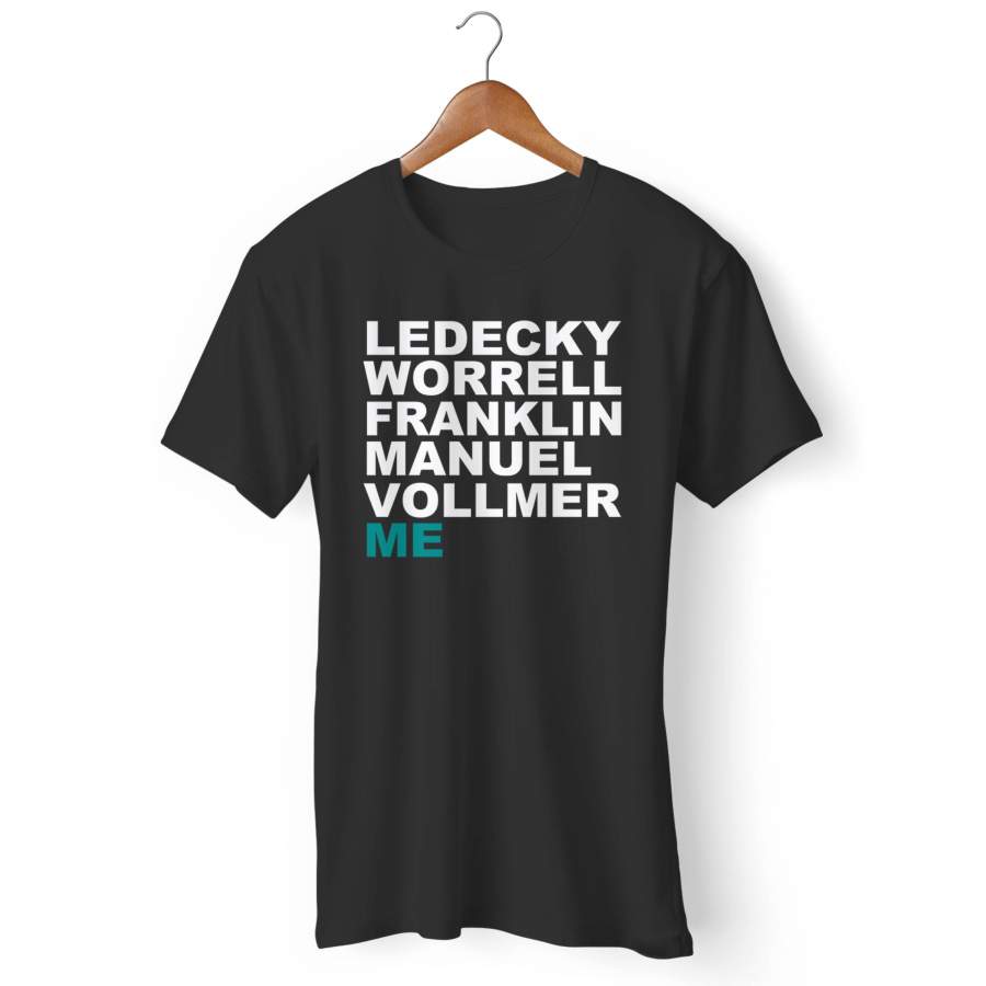 Ledecky, Worrell, Franklin, Manuel, Vollmer, Me Olympic Swim Team Man’s T-Shirt