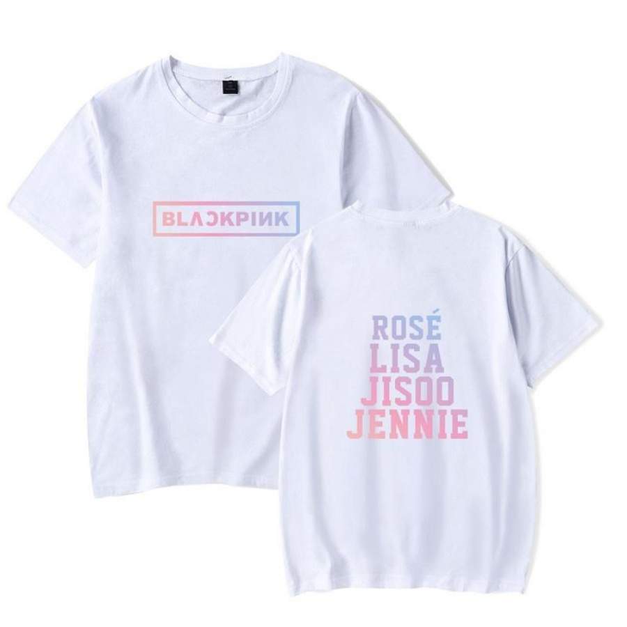 Summer Fashion Blackpink Kpop T-shirt Printed Round Neck Short Sleeve Hip Hop T-shirts Tee Shirt Tops