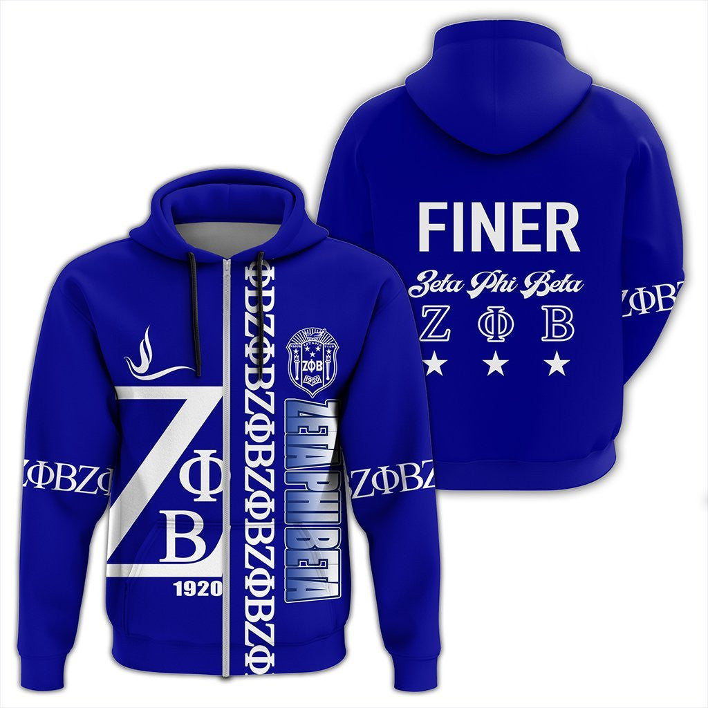 Sorority Hoodie – Blue Zeta Phi Beta Zip Hoodie J90