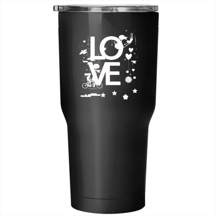 Love Tumbler 30 oz Stainless Steel, Cute Gift For Couple Travel Mug
