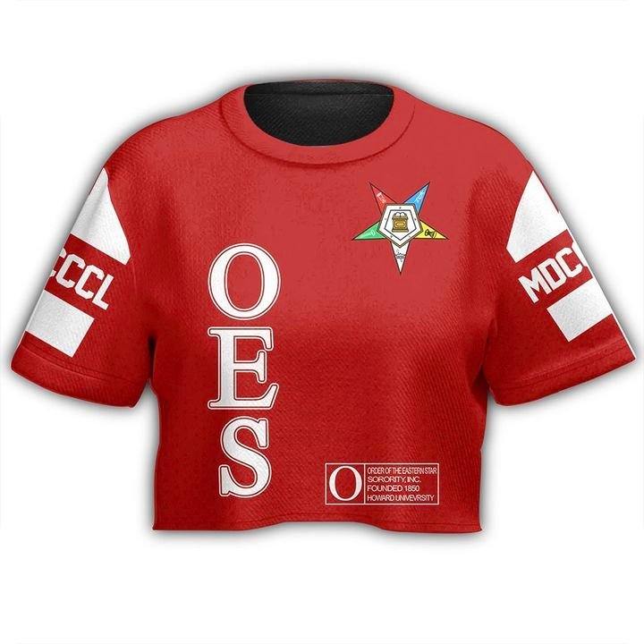 Mcm Order Of The Eastern Star Red Croptop T-Shirt