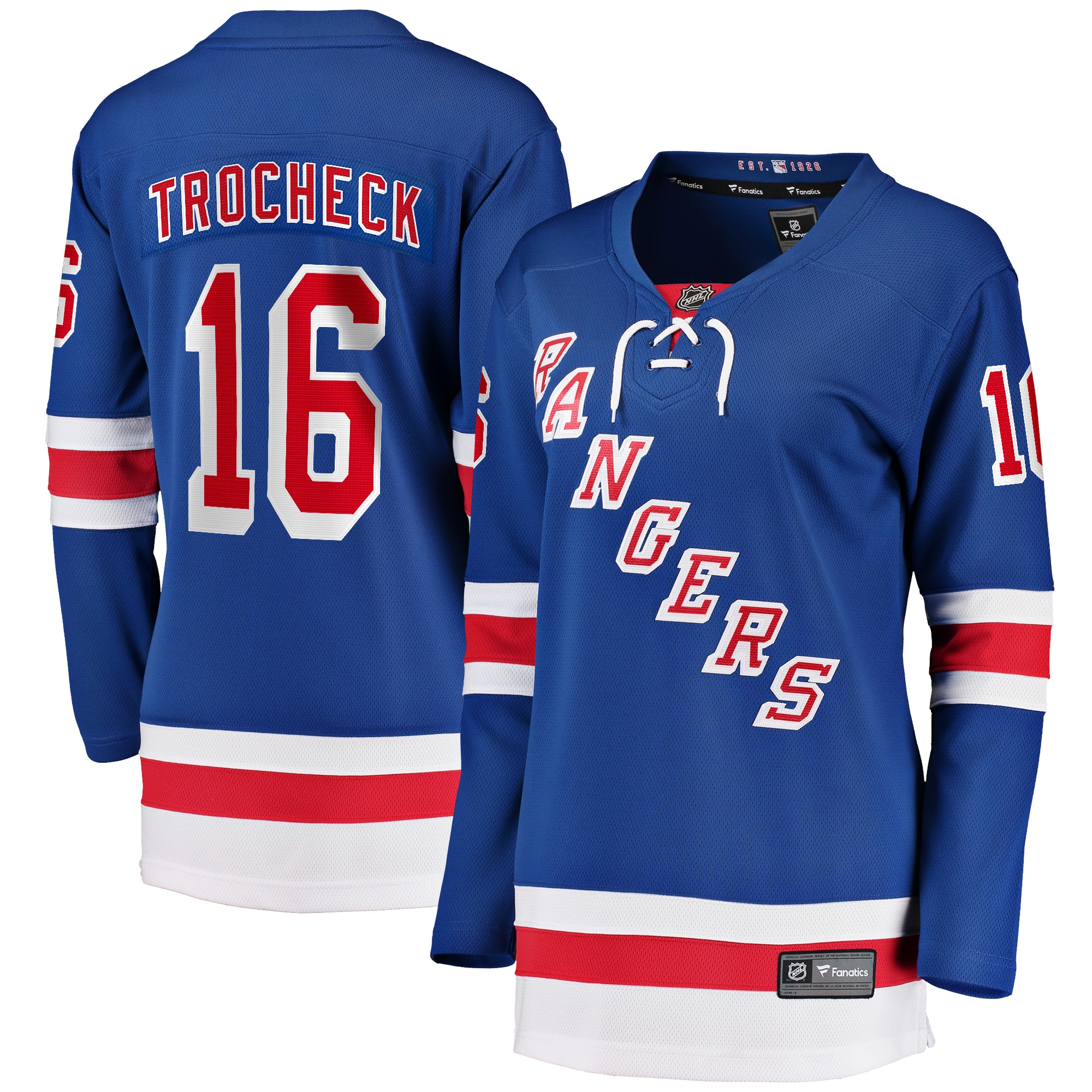 Women's New York Rangers Vincent Trocheck Blue Home Breakaway Player Jersey