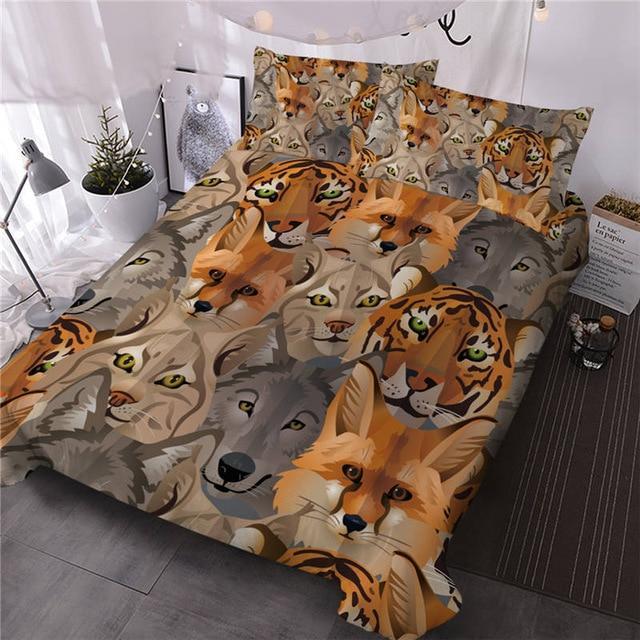 Wild Animal 3 Pieces Quilted Comforter Set