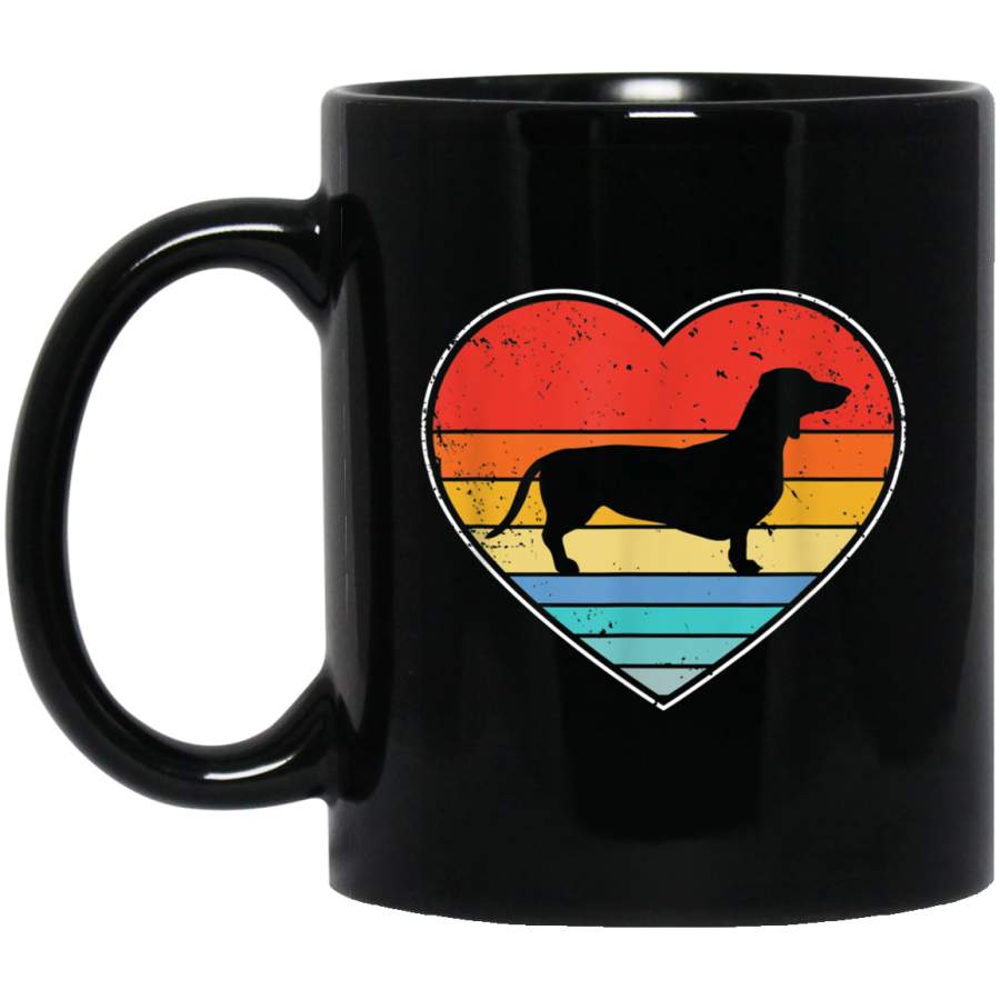 Dachshund Mug Dog Mom Dad Retro Vintage Valentines Day Mug