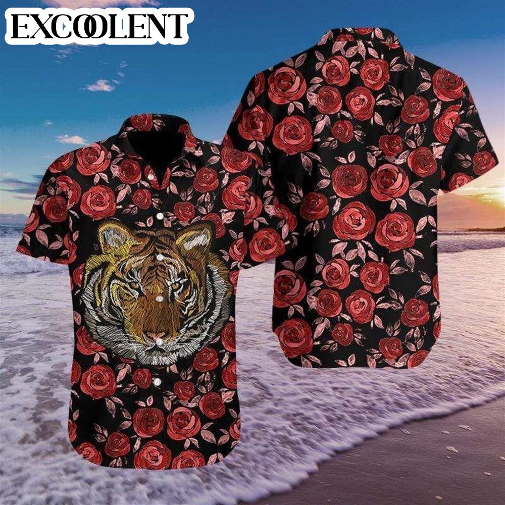 Tiger Rose Aloha Hawaiian Shirts – Hawaiian Shirts Men – Vintage Hawaiian Shirts