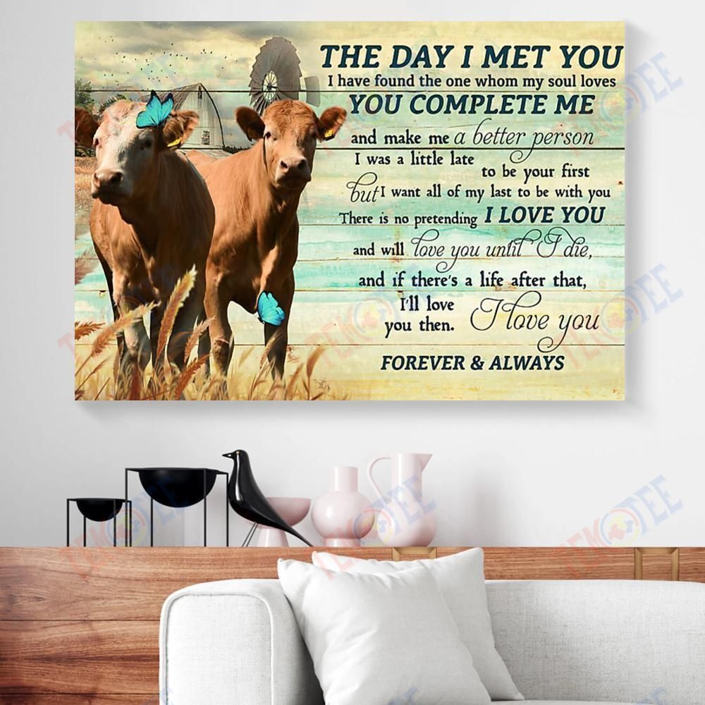 Canvas Artwork The Day I Met You I Have Found My Soul Loves Cow Horizontal Canvas Wall Art Glamorous Wall Art Home Decoration