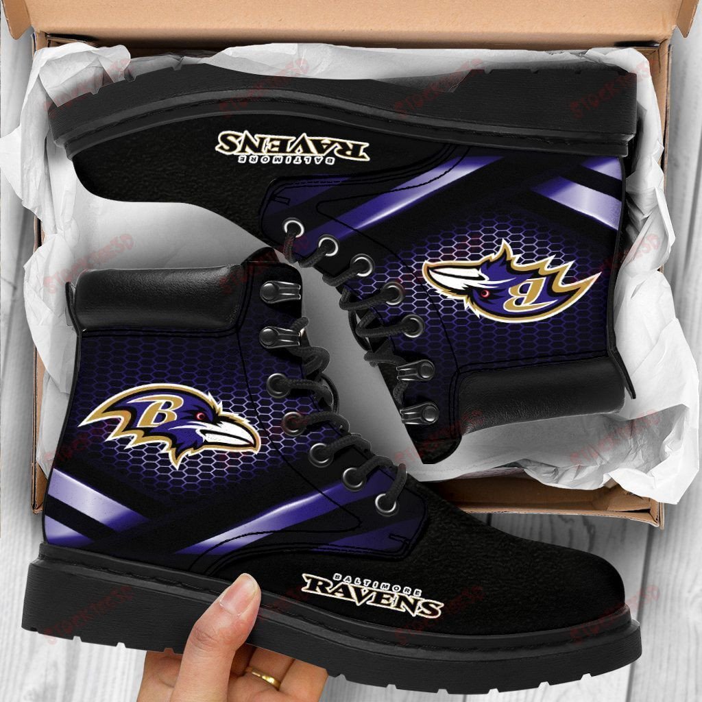 Baltimore Ravens Boots – Premium Shoes/ Premium Leather Boots – Gift For Sports Lovers 334