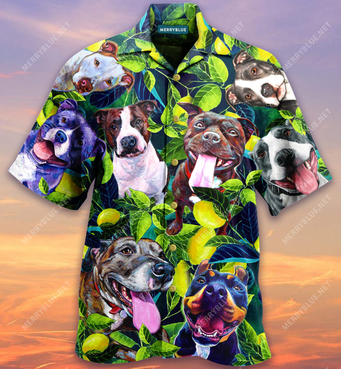 Pit Bull On The Lemon Tree Unisex Hawaii Shirt Ha77555