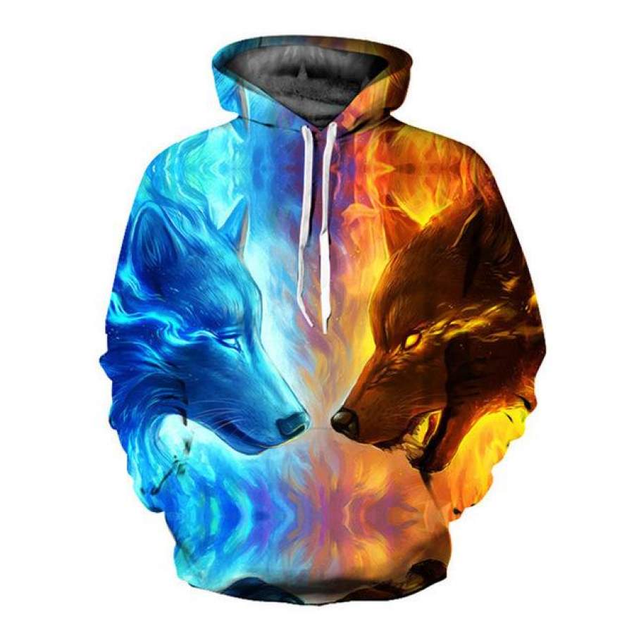 2018 Hot Sale Brand Wolf Printed Hoodies Men 3D Sweatshirt Quality Plus size Pullover Novelty 3XL Streetwear Male Hooded Jacket