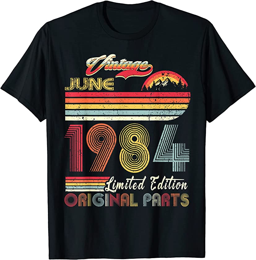 37 Year Old Retro Vintage June 1984 Funny 37th Birthday T-Shirt