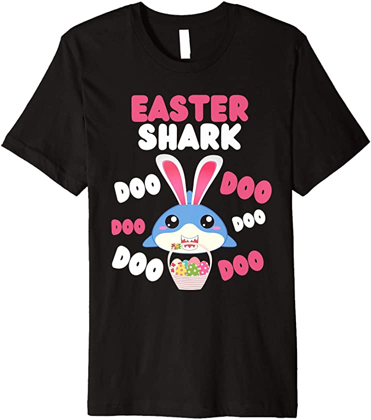 Cute Easter Bunny Shark Boys and Girls Easter Sunday Kids Premium T-Shirt