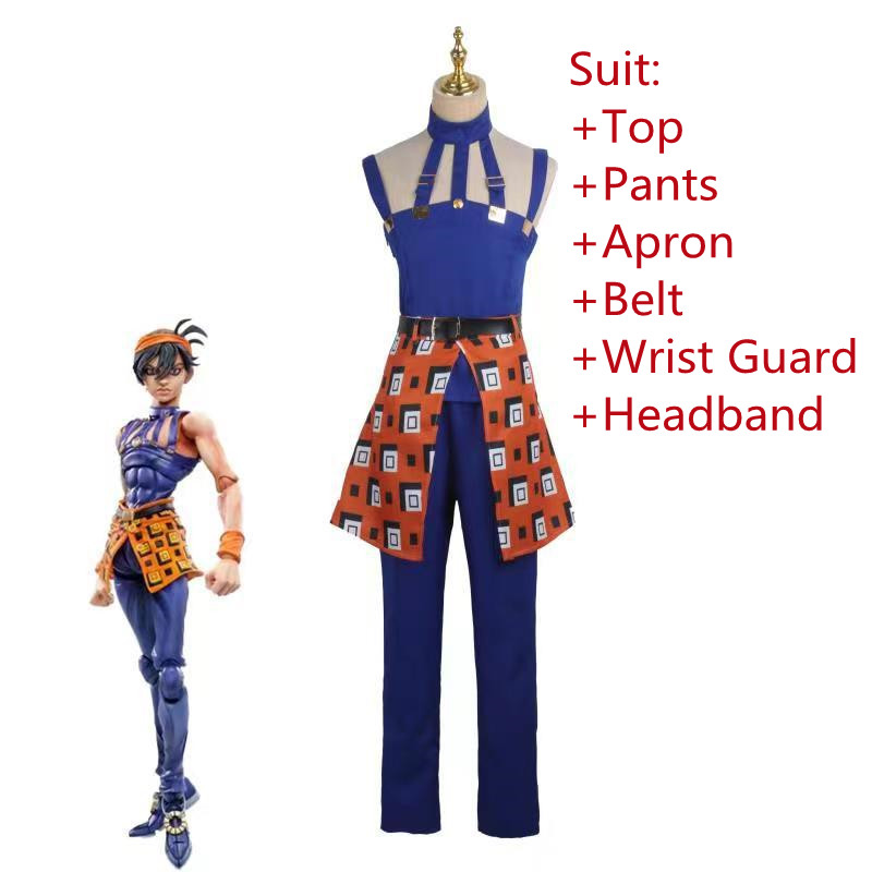 Anime JoJo Bizarre Adventure Jolyne Cujoh Trish Una Narancia Ghirga Cosplay Costumes Halloween Party Set alx