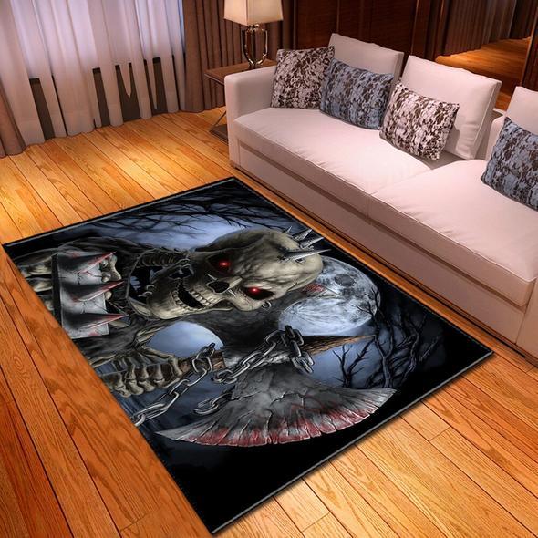 Skulls Halloween Anti-Skid Plush Velour Area Rug | Small Size | Normal Size | Big Size | Colorful | AR1124