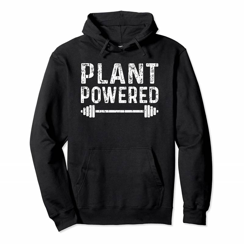 Workout Motivation Plant Powered Fitness Gym Vegan Pullover Hoodie