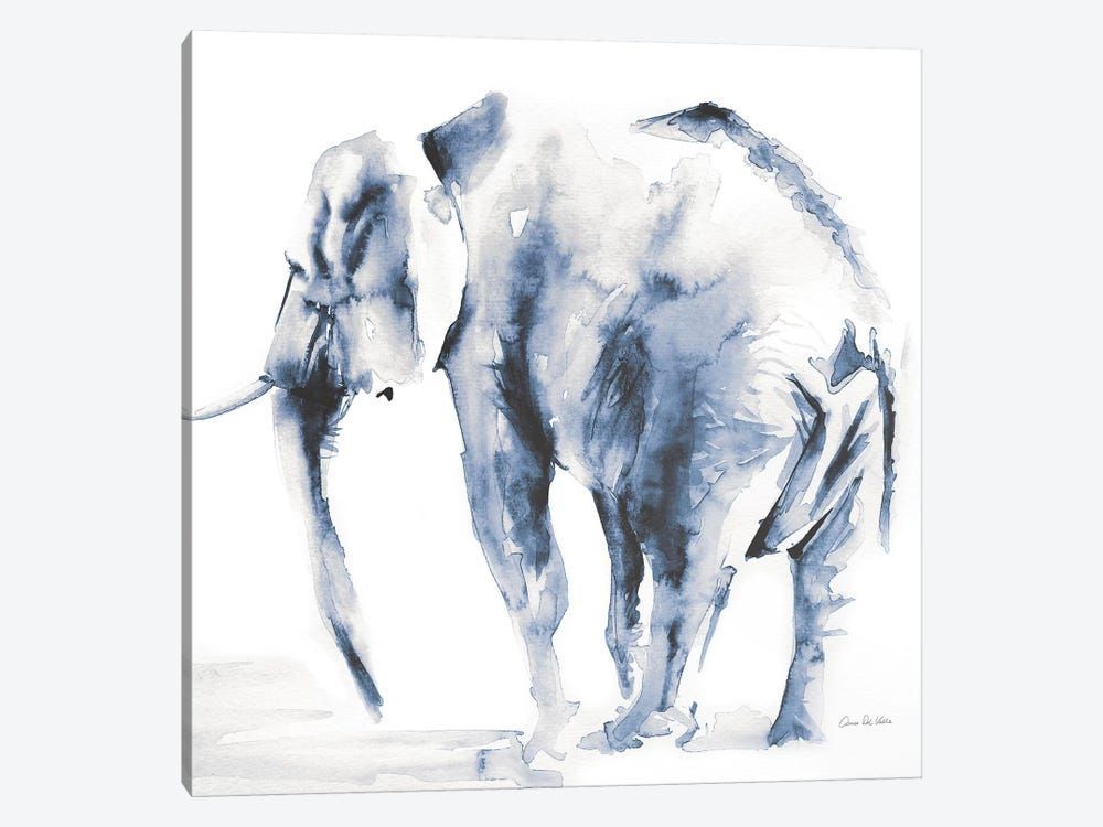 Lone Elephant Blue Gray Canvas Poster 8″x12″ 12×18″ 18″x26″ 24″x36″ 30″x45″