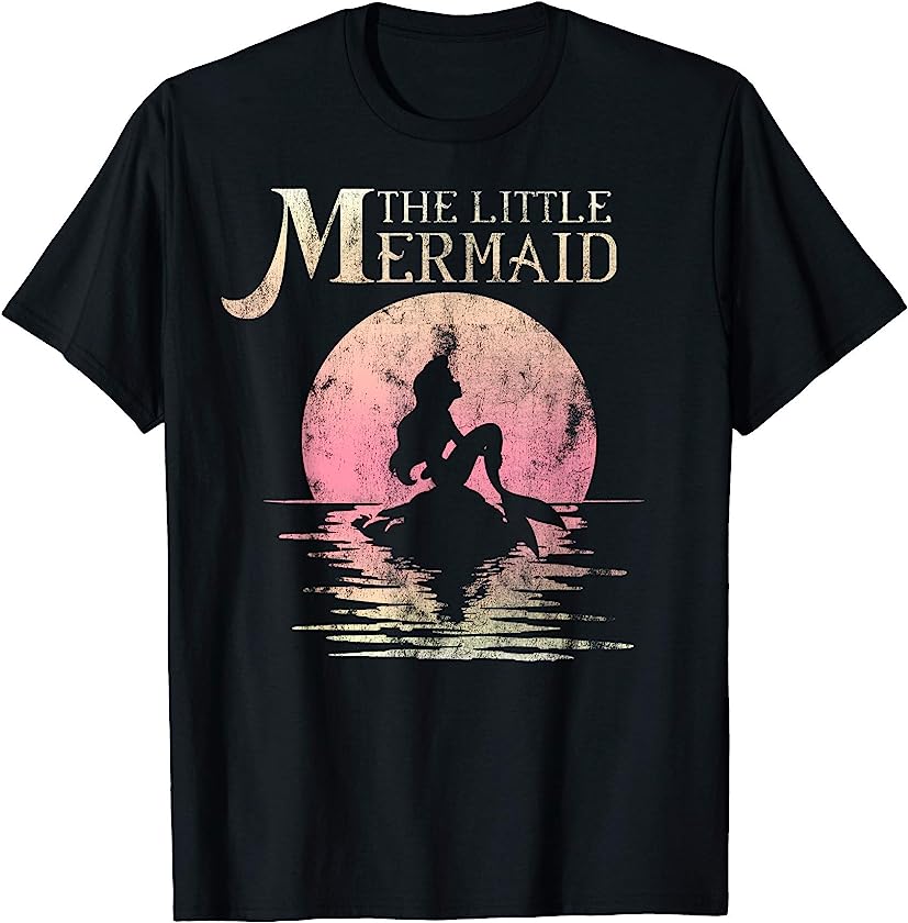 The Little Mermaid Ariel Rock Moon Silhouette T-Shirt T-Shirt