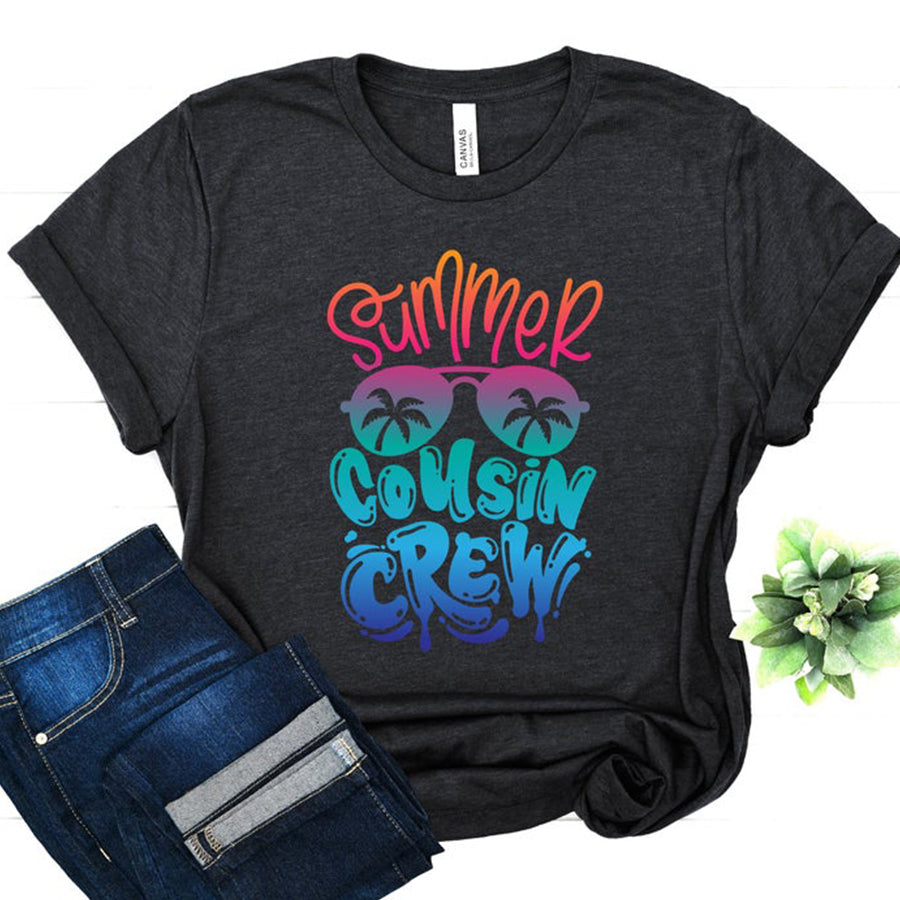 Summer Cousin Crew Shirt – Hello Summer Clothing – Family Meeting T-Shirt – Beach Vacation Outfit – Family Trip Apparel – Cousin Squad Gift