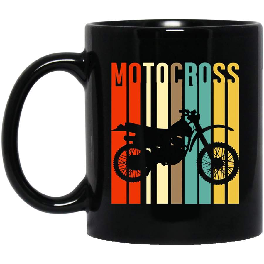 Cool Vintage Motocross Dirt Bike Silhouette 11 oz Mug